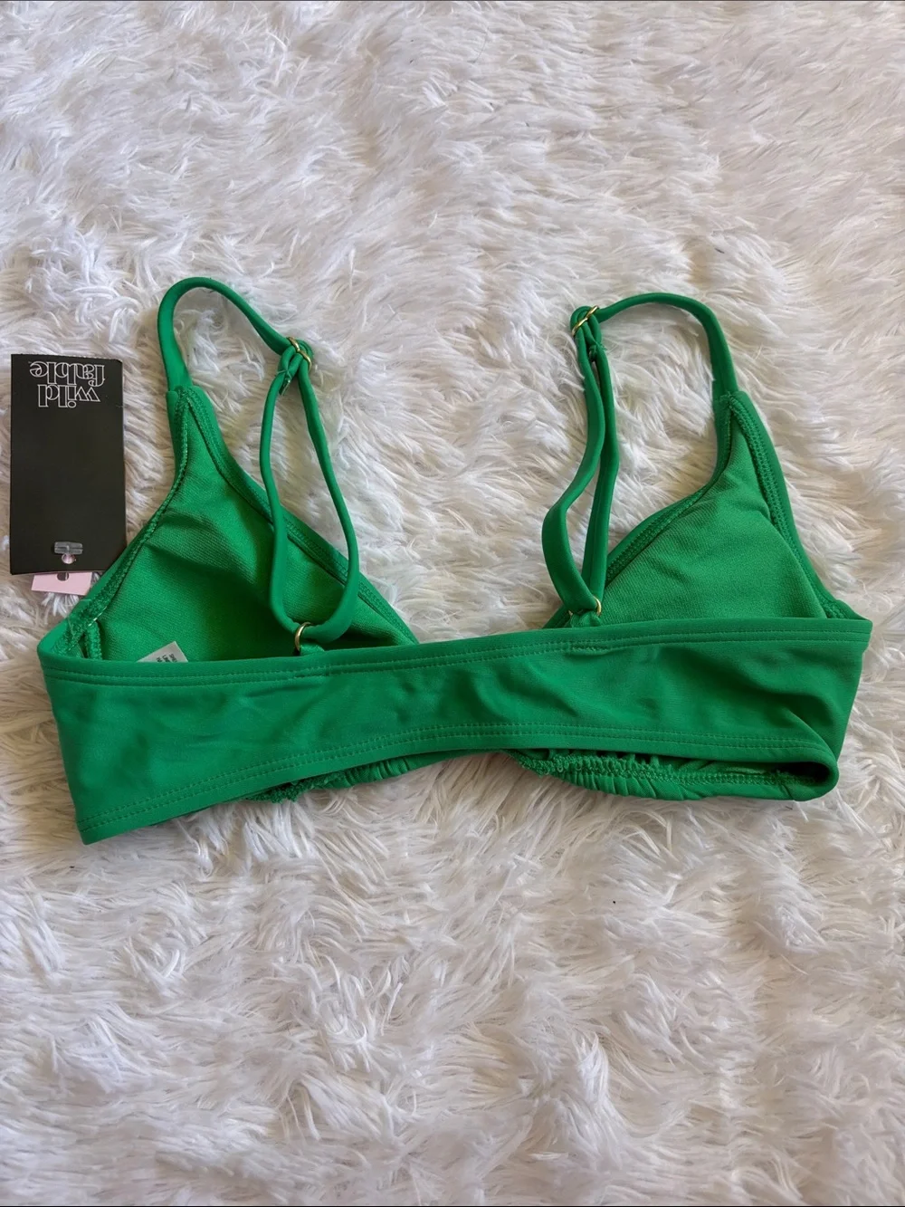 NWT Wild Fable Green Scoop Front Swim Top Size XXS